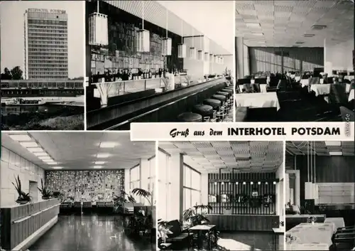 Ansichtskarte Potsdam Mehrbild: Interhotel - Innen und außen 1979 