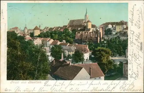 Ansichtskarte Bautzen Budyšin Panorama-Ansicht 1899