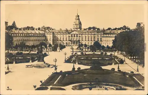 Ansichtskarte Karlsruhe Schloß und Parkanlagen 1912 