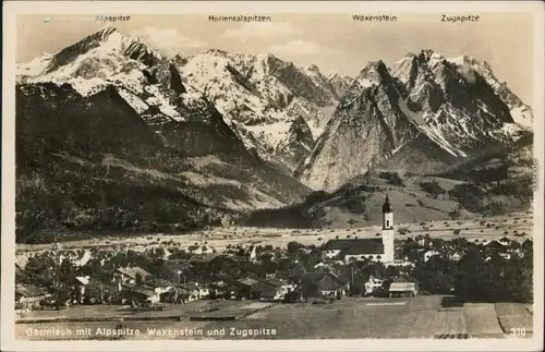 Garmisch-Partenkirchen   Alpspitze, Höllentalspitzen, Waxenstein Zugspitze 1936