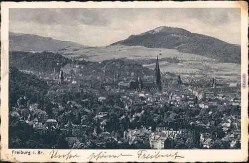 Ansichtskarte Freiburg im Breisgau Panorama-Ansicht 1942