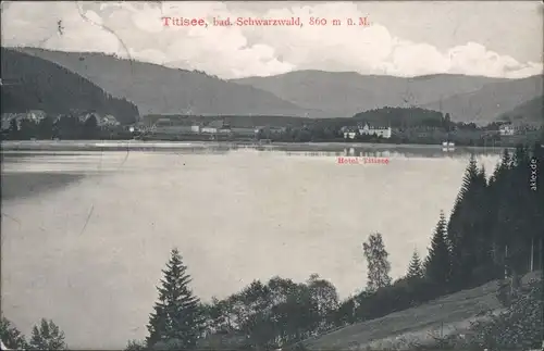 Ansichtskarte Titisee Panorama-Ansicht, Hotel 1920