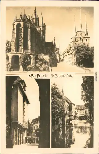 Ansichtskarte Erfurt 3 Bild: Dom und Straßen 1953 