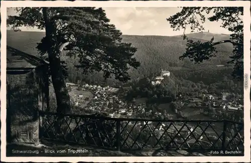 Ansichtskarte Schwarzburg Blick vom Trippstein 1943 