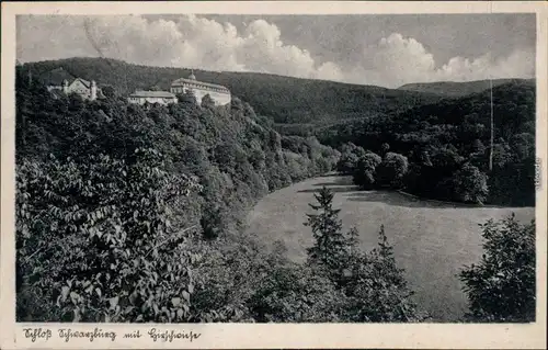 Ansichtskarte Schwarzburg Talpartie und Schloß Schwarzburg 1962 