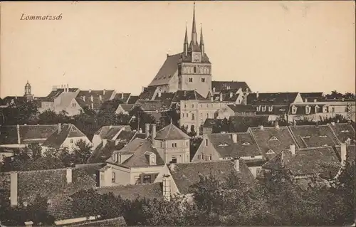 Ansichtskarte Lommatzsch Blick auf die Stadt 1922 