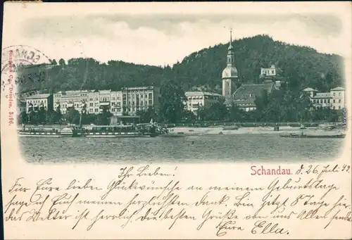 Ansichtskarte Bad Schandau Panorama-Ansicht 1899