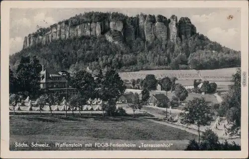 Pfaffendorf-Königstein (Sächsische Schweiz) Pfaffenstein  "Terrassenhof" 1956