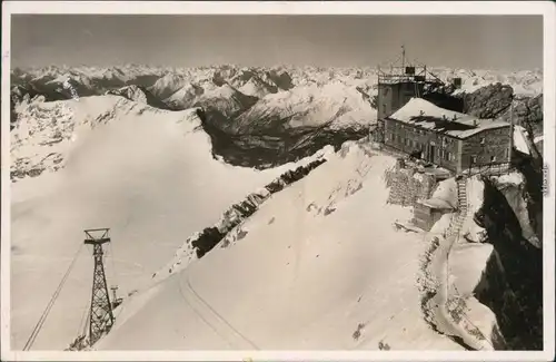 Ansichtskarte Garmisch-Partenkirchen Bayrische Zugspitzbahn (Schwebebahn) 1937