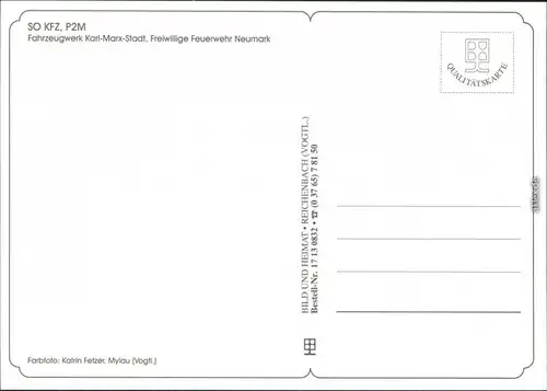Ansichtskarte  SO KFZ PM . Freiwillige Feuerwehr - Neumark 1999