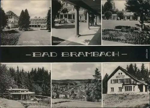 Bad Brambach Vogtlandhaus, Säulengang, Radon-Quelle, HO-Waldcafé, 1968