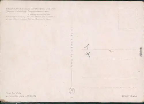 Ansichtskarte Schwerin Mecklenburgisches Staatstheater 1965