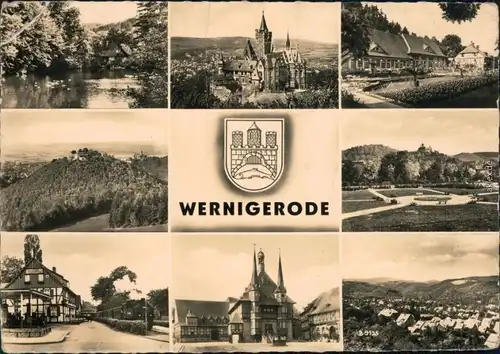 Wernigerode See, Schloß, Ortsmotiv, Harburg und Schloß  1962