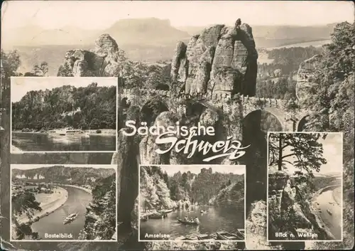 Rathen Basteifelsen, Basteibrücke, Amselsee - Sächsische Schweiz 1966