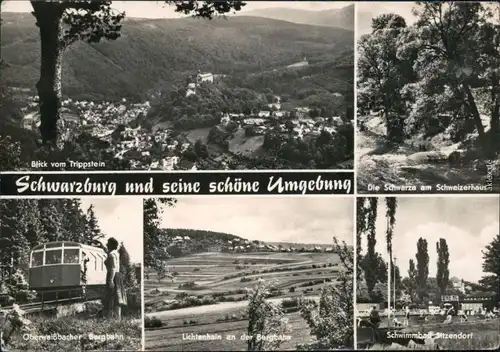 Lichtenhain/Bergbahn-Oberweißbach Panorama-Ansicht  Schwimmbad 1971