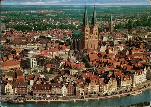 Ansichtskarte Lübeck Luftbild mit Dom 1971