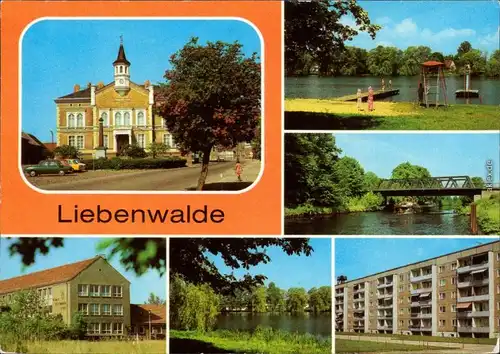 Liebenwalde Rathaus am Markt, Freibad  Neubauten an der Zehdenicker Straße g1983