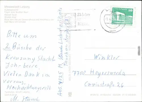 Leipzig Gewandhaus, Neues Gewandhaus und Karl-Marx-Universität g1984
