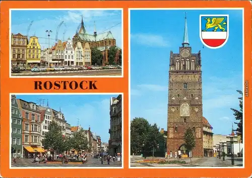 Rostock Neuer Markt Marktplatz - Ernst-Thälmann-Platz Kröpeliner Tor g1989