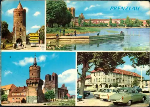 Prenzlau Blindower Tor, Stadtblick, Mitteltorturm, Hotel Uckermark 1967