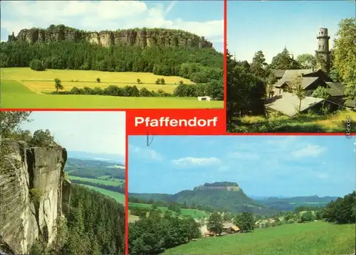 Pfaffendorf Königstein (Sächsische Schweiz)  Aussichtsturm Berggaststätte g1988