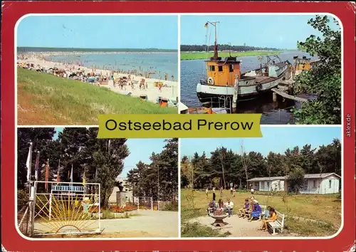 Prerow  Fischerboote Prerowstrom, Internationales Ferien  und Pionierlager g1986