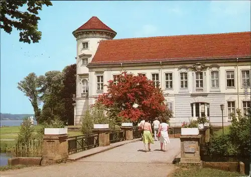 Ansichtskarte Rheinsberg Schloss mit Rhinbrücke 1989
