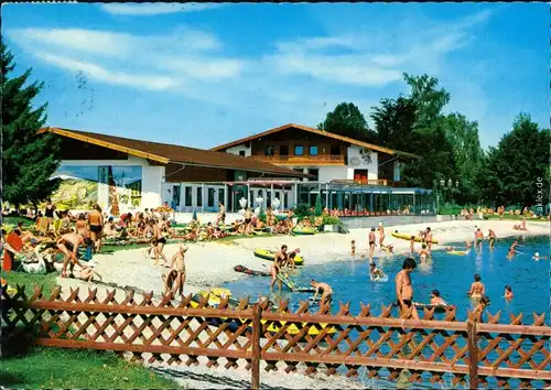 Ansichtskarte Waging am See Strandkurhaus mit Badebereich 1979