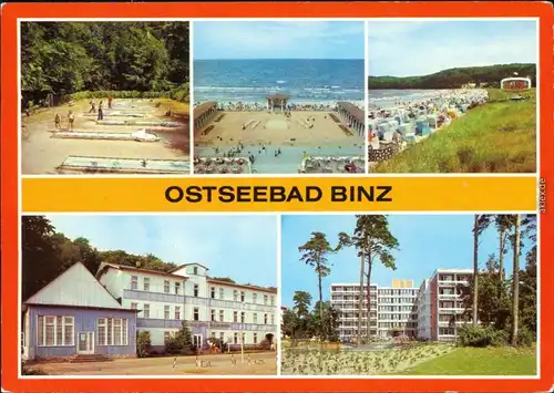 Binz (Rügen) Minigolfanlage, Konzertplatz, Strand, FDGB-Erholungsheime  1988