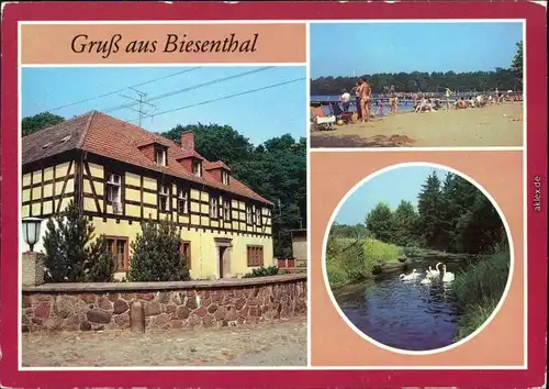 Biesenthal Jugendherberge Hellmühle, Strandbad am  Finow g1986