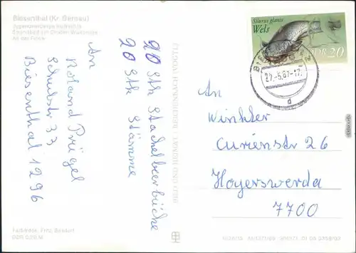 Biesenthal Jugendherberge Hellmühle, Strandbad am  Finow g1986