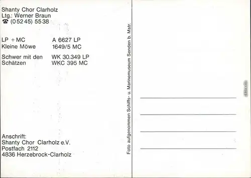 Ansichtskarte Herzebrock-Clarholz Shanty Chor Clarholz 1979