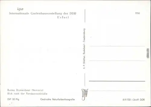 Ansichtskarte Erfurt Internationale Gartenbauausstellung der DDR (IGA) 1969