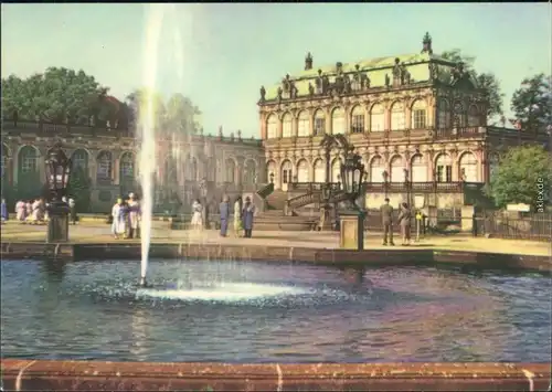 Ansichtskarte Innere Altstadt-Dresden Dresdner Zwinger, Springbrunnen 1966