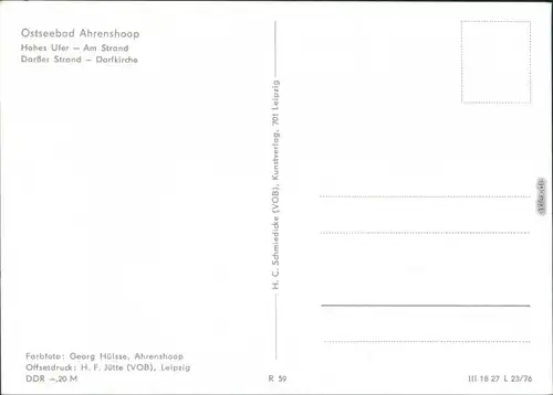 Ansichtskarte Ahrenshoop Hohes Ufer, Strand, Darßer Strand, Dorfkirche 1976