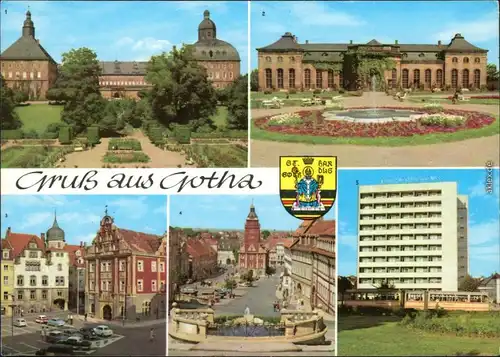 Gotha Schloss Friedenstein, Orangerie, Rathaus, Markt, Leninplatz 1973