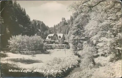 Ansichtskarte Polenz-Neustadt (Sachsen) Waltersdorfer Mühle mit Bachlauf 1961