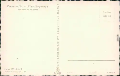 Ansichtskarte Oederan Miniaturpark Klein-Erzgebirge - Frohnauer Hammer 1958