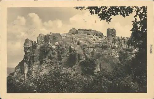 Ansichtskarte Blankenburg (Harz) Burg/Burgruine Regenstein 1954