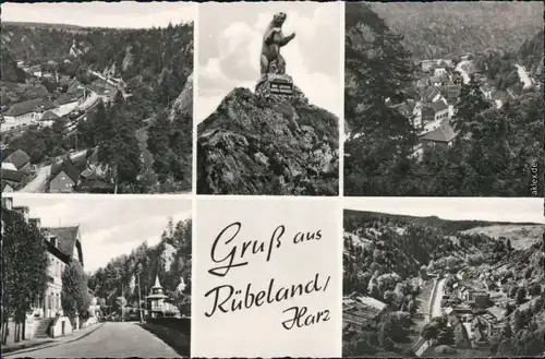 Ansichtskarte Rübeland Überblick, Bären, Panorama, Ortsmotiv 1959