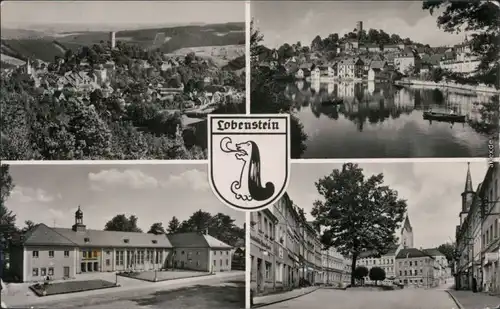 Ansichtskarte Bad Lobenstein Überblick, Ortsmotive, Blick zur Kirche 1958
