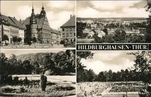 Hildburghausen Rathaus am Marx-Engels-Platz, Freibad 1963