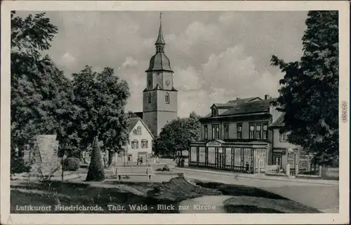 Ansichtskarte Friedrichroda Blick zur Kirche 1956