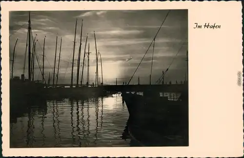 Ansichtskarte Zinnowitz Hafen in der Dämmerung 1958