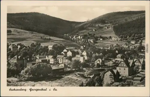 Ansichtskarte Sachsenberg-Georgenthal-Klingenthal Panorama-Ansicht 1955