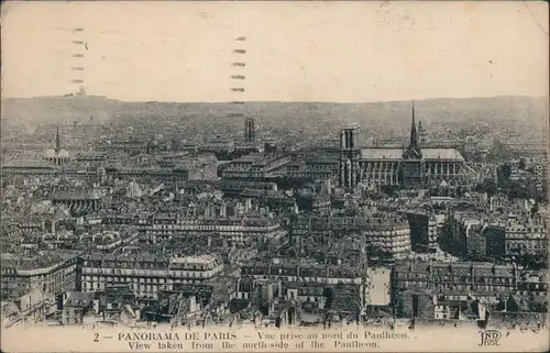 Ansichtskarte Paris Panorama-Ansicht 1921