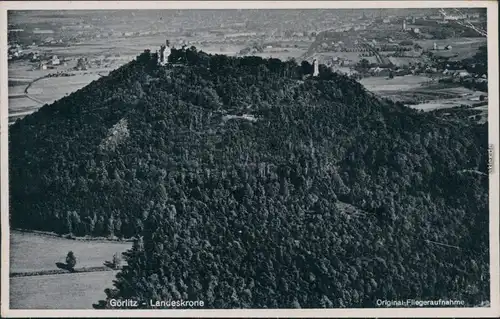 Ansichtskarte Görlitz Zgorzelec Luftbild: Landeskrone 1941
