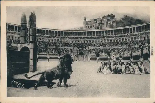 Ansichtskarte Rom Roma Ultima preghiera/Arena, Löwe 1939