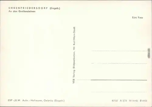 Ansichtskarte Ehrenfriedersdorf Greifensteine 1973