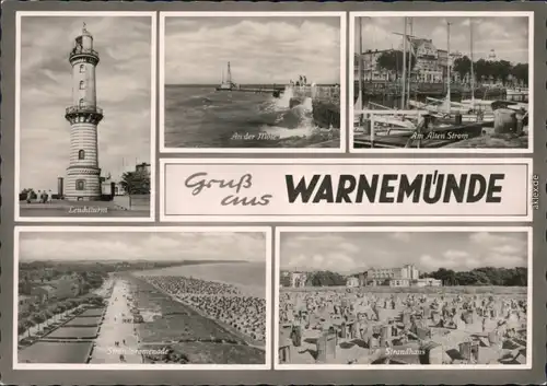 Warnemünde-Rostock Leuchtturm, An der Mole, Am Alten Strom,  1961